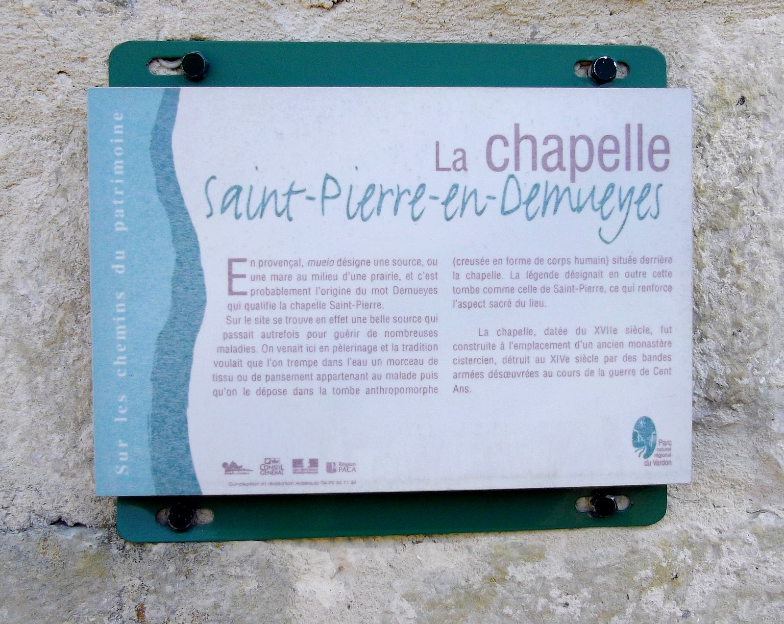 Panneau explicatif - Chapelle Saint Pierre en Demueyes
